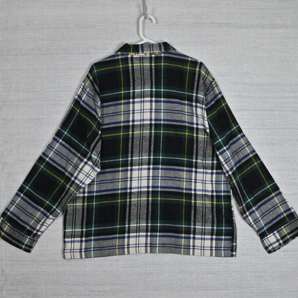 NWT Old Navy Flannel Plaid 100% Cotton Button Up Drawstring Green Pajamas XL - Picture 5 of 16